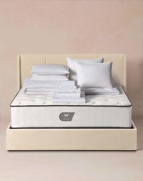 Solid White Bed & Bedding Set thumbnail number 0